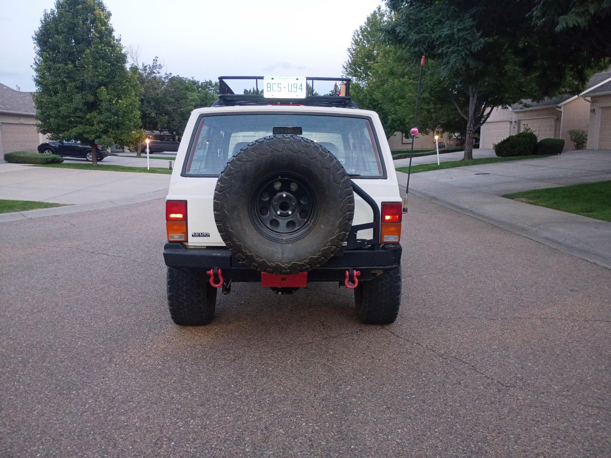 Rear view of jeep
