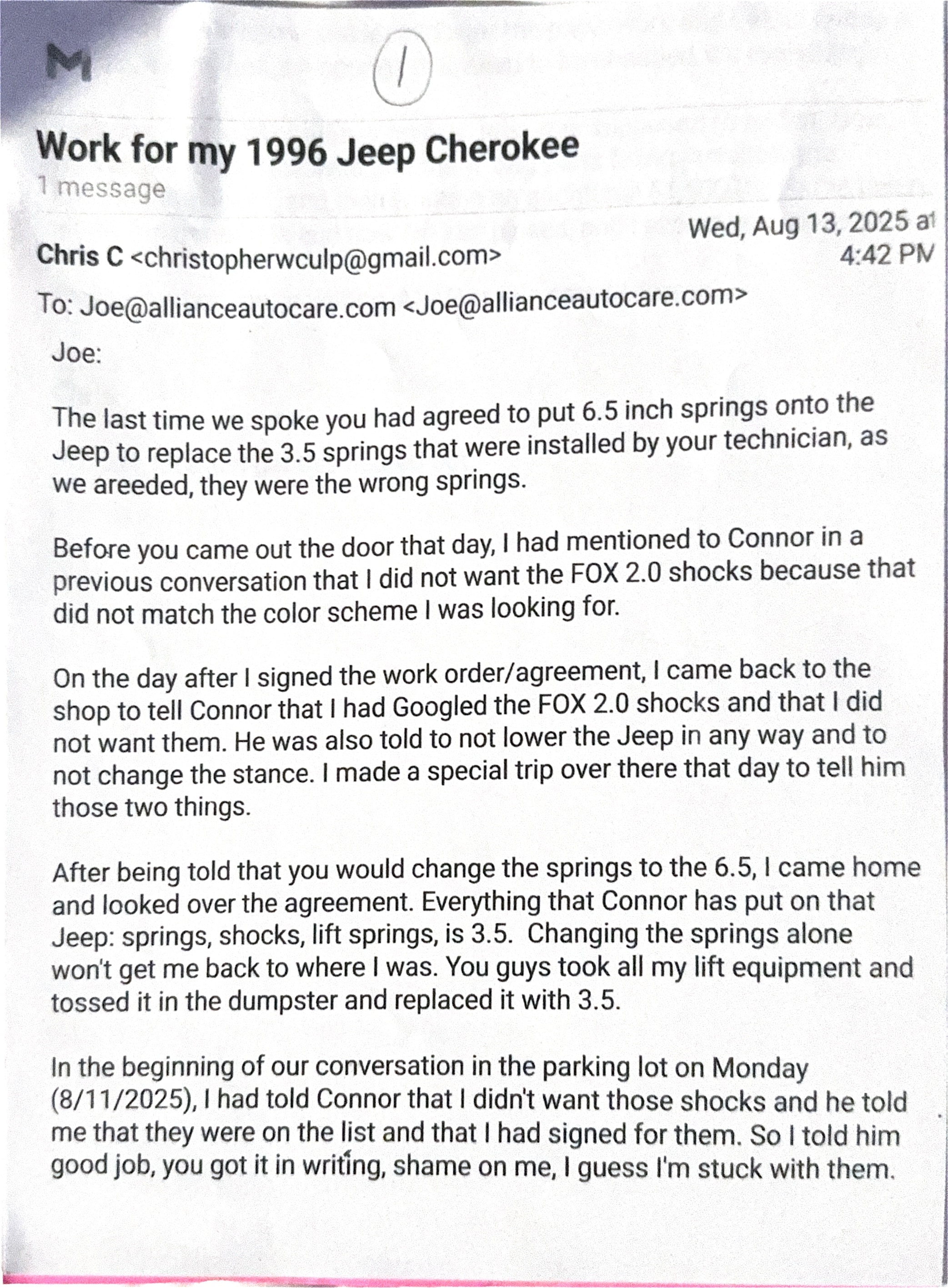 2nd Email — Page 1