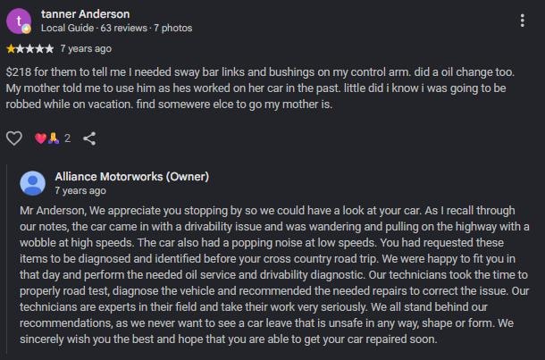 Tanner Anderson — Google Review